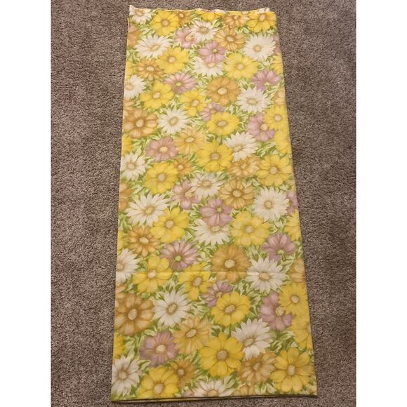 Cannon FULL Flat/Fitted Sheet SET Cotton Polyester Blend Yellow Floral Flower